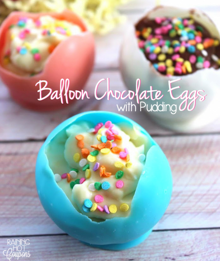 Balloon Chocolate Eggs with Pudding